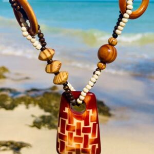 Handmade Wooden Necklace and Earrings set