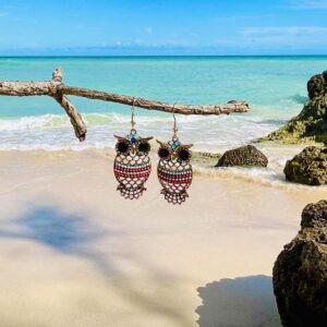 Vintage Bohemian Style Owl Earrings