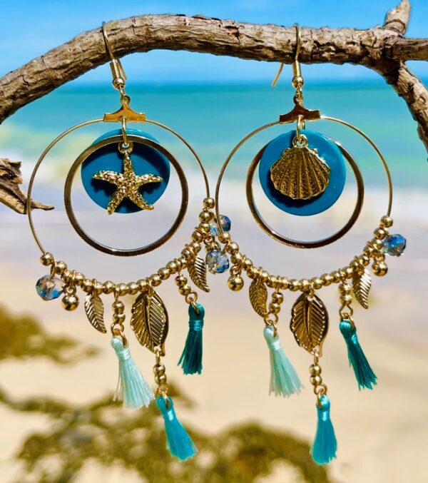 Bohemian Tassel Pendant Earrings - Image 3