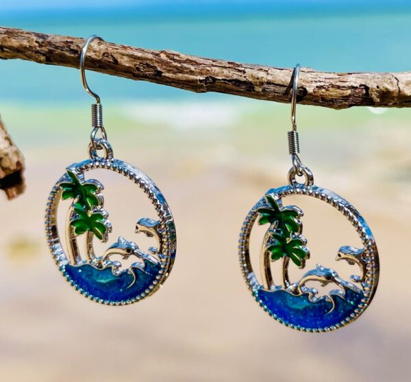 Dolphin Charm Earrings - Image 2