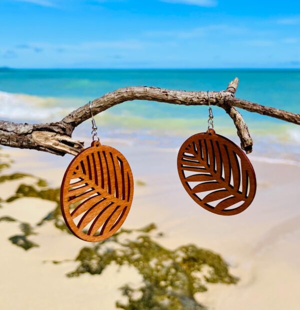 Wooden Leaf Style Earrings - Image 6