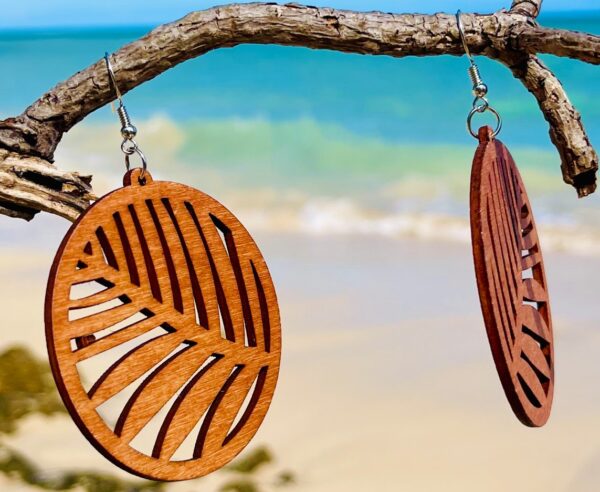Wooden Leaf Style Earrings - Image 5