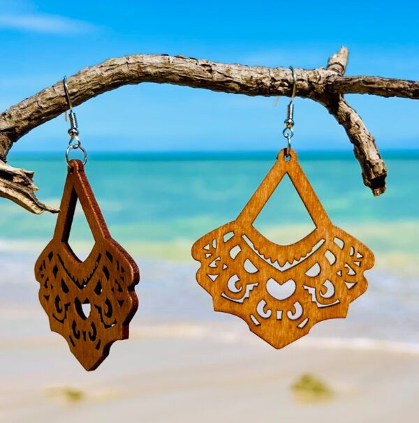Wooden Design Earrings - Image 4