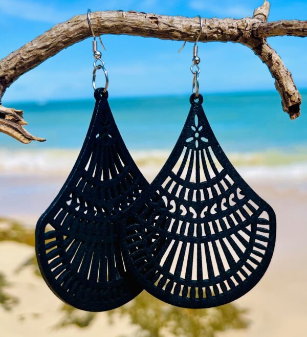 Wooden Design Earrings - Image 4