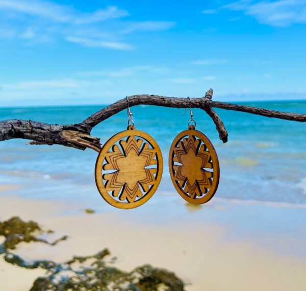Wooden Design Earrings - Image 3