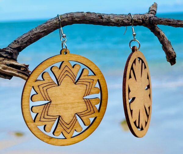 Wooden Design Earrings - Image 2