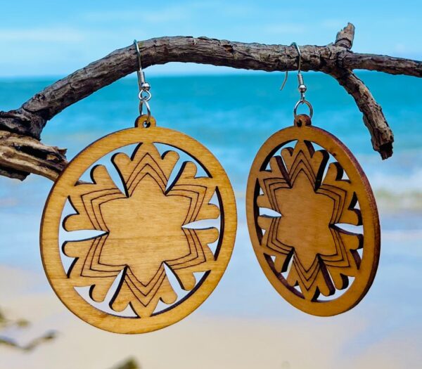 Wooden Design Earrings - Image 5