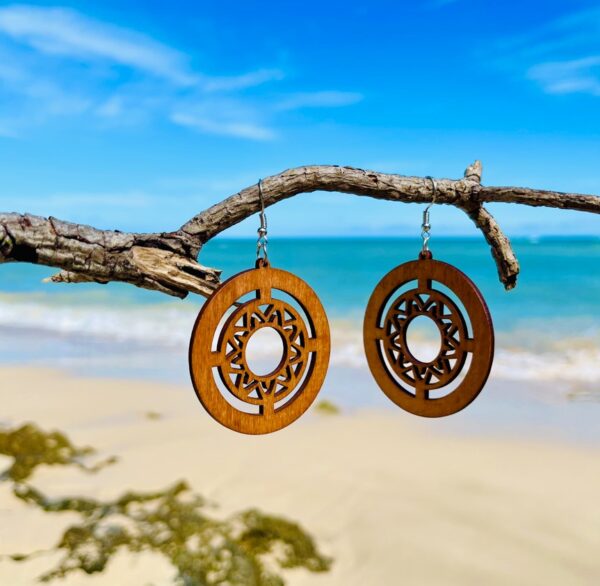 Wooden Design Earrings - Image 3