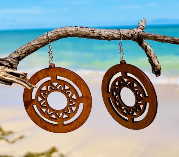 Wooden Design Earrings - Image 4