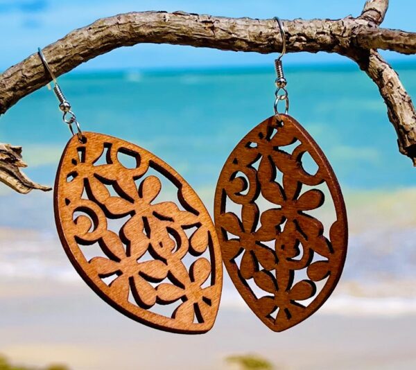 Wooden Design Earrings - Image 2
