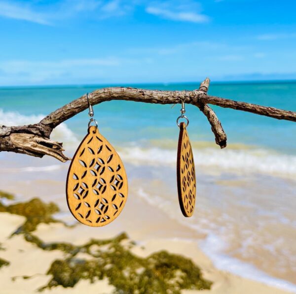 Wooden Design Earrings - Image 2
