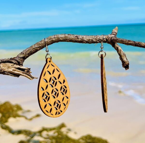 Wooden Design Earrings - Image 3
