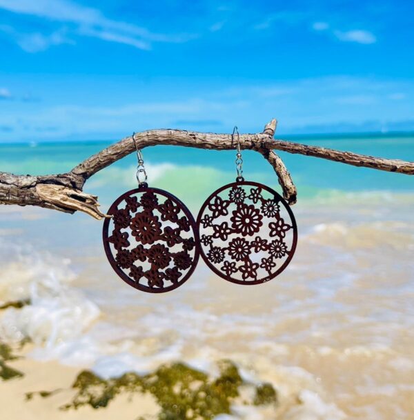 Wooden Design Earrings - Image 2