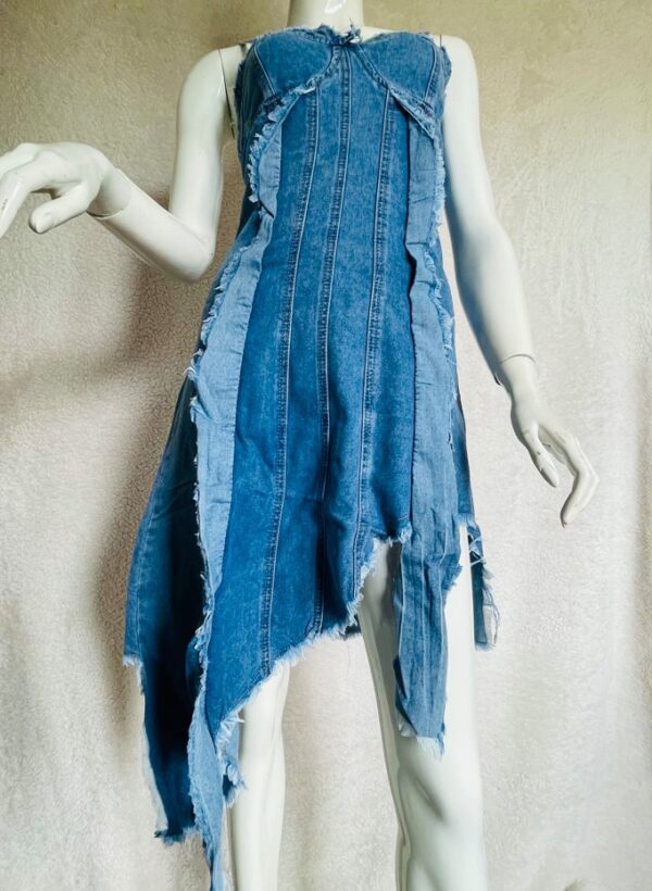 Woman's Denim Sexy Dress - Image 2